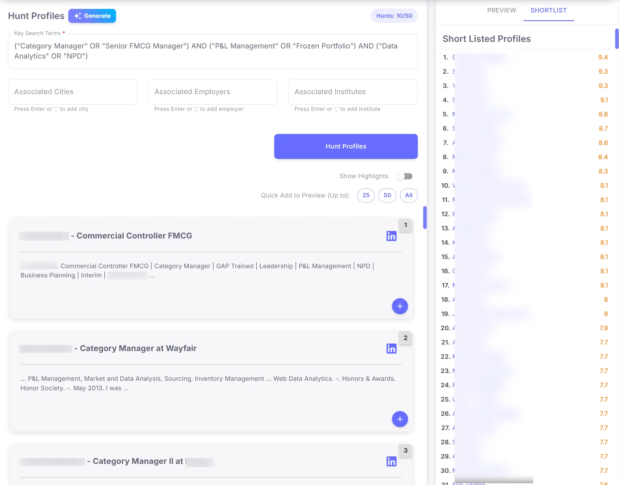 Recruiter dashboard for proactive candidate exploration and prioritization